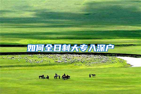 如何全日制大专入深户