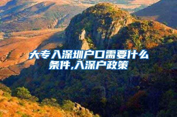 大专入深圳户口需要什么条件,入深户政策