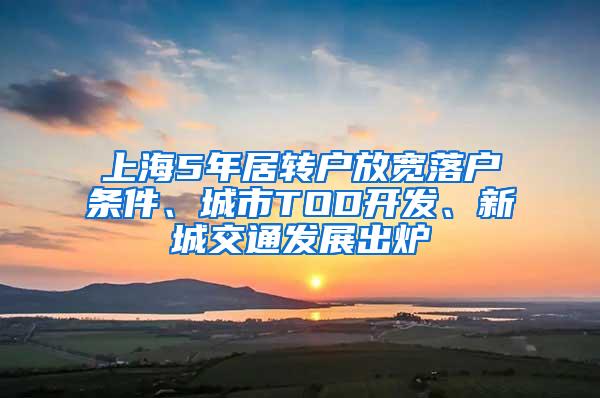 上海5年居转户放宽落户条件、城市TOD开发、新城交通发展出炉