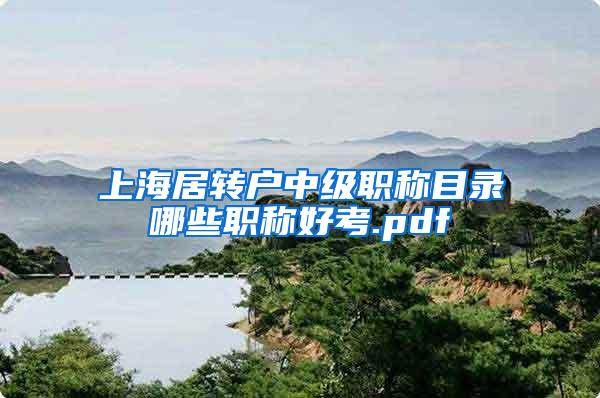 上海居转户中级职称目录哪些职称好考.pdf