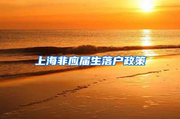上海非应届生落户政策