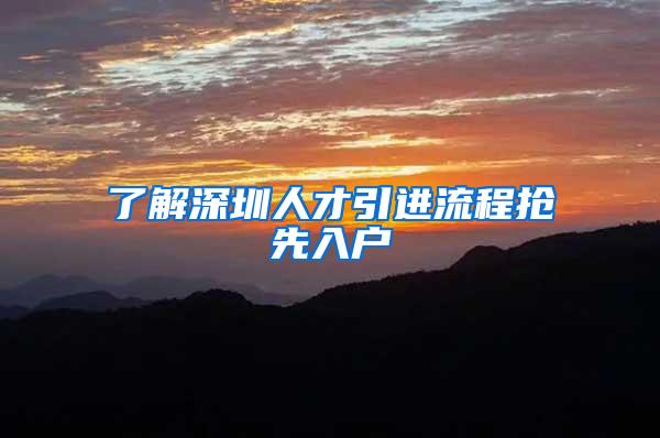 了解深圳人才引进流程抢先入户