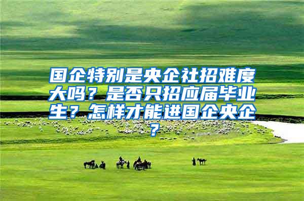 国企特别是央企社招难度大吗？是否只招应届毕业生？怎样才能进国企央企？