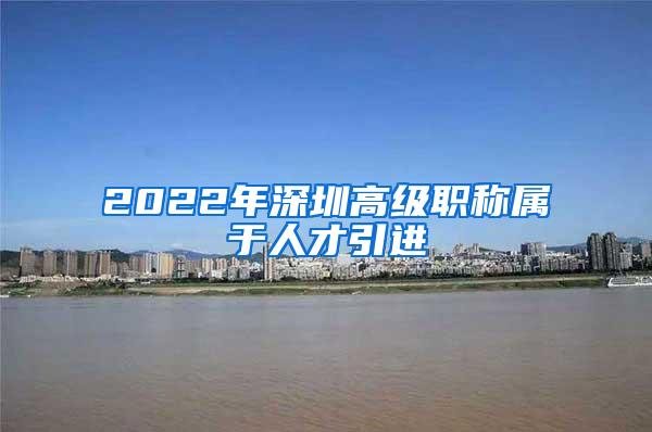 2022年深圳高级职称属于人才引进