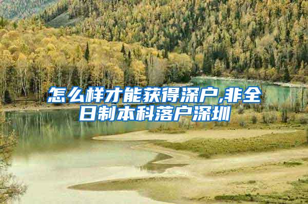 怎么样才能获得深户,非全日制本科落户深圳
