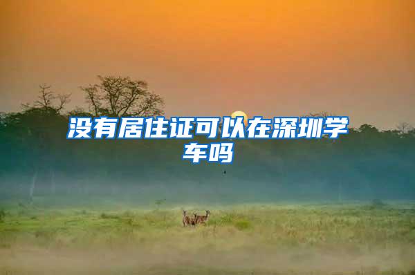 没有居住证可以在深圳学车吗