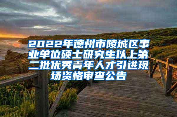 2022年德州市陵城区事业单位硕士研究生以上第二批优秀青年人才引进现场资格审查公告