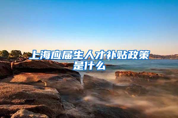 上海应届生人才补贴政策是什么