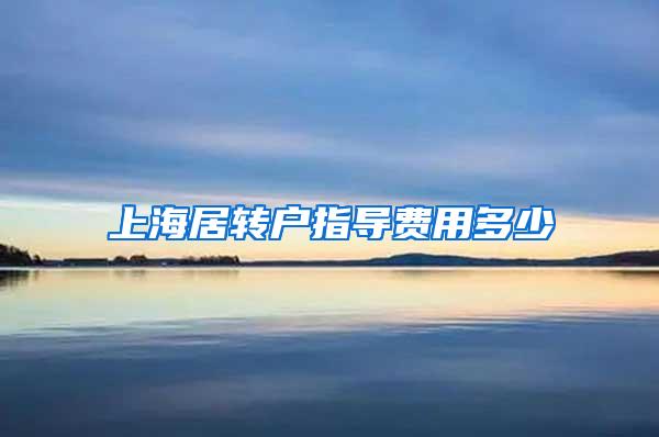 上海居转户指导费用多少