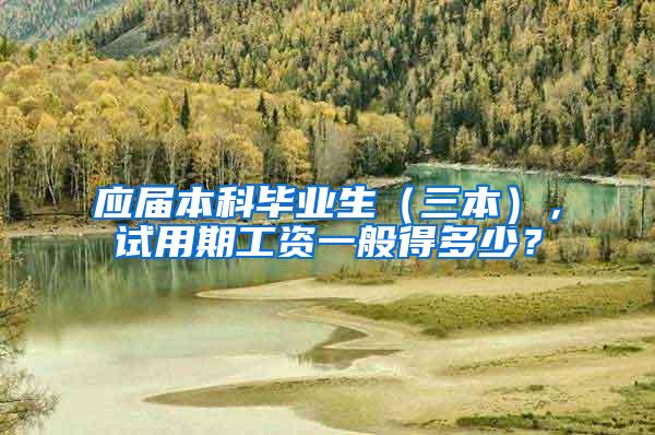 应届本科毕业生（三本），试用期工资一般得多少？