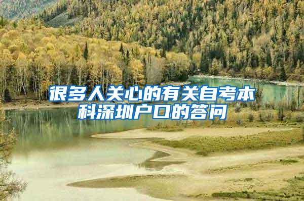 很多人关心的有关自考本科深圳户口的答问