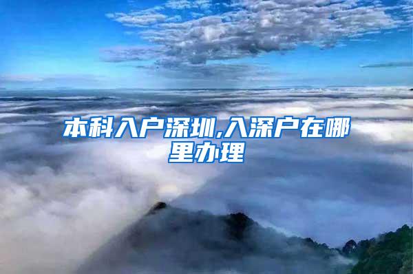 本科入户深圳,入深户在哪里办理