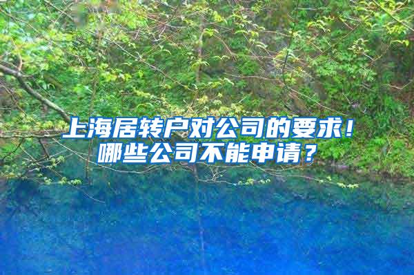 上海居转户对公司的要求！哪些公司不能申请？