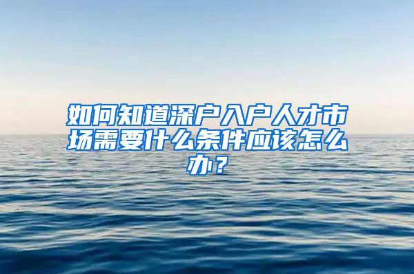 如何知道深户入户人才市场需要什么条件应该怎么办？