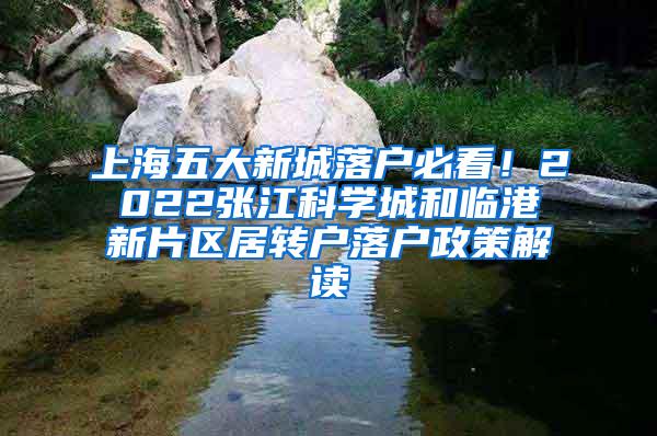 上海五大新城落户必看！2022张江科学城和临港新片区居转户落户政策解读