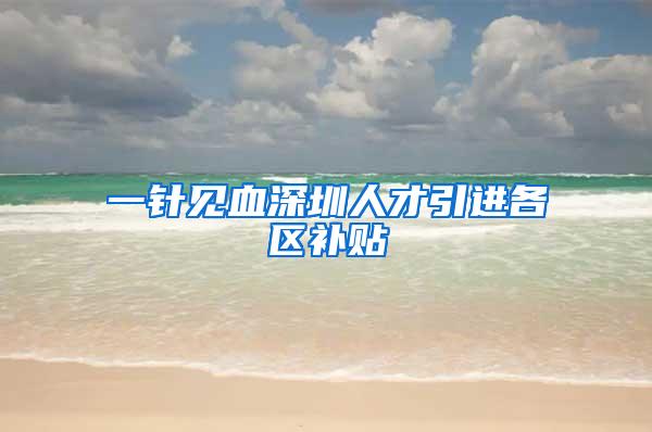 一针见血深圳人才引进各区补贴