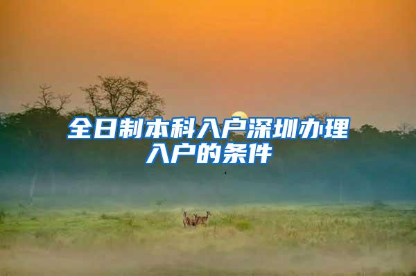 全日制本科入户深圳办理入户的条件