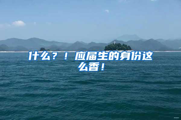 什么？！应届生的身份这么香！