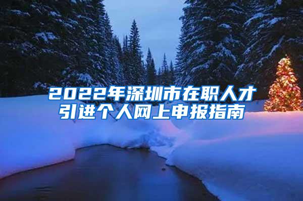 2022年深圳市在职人才引进个人网上申报指南