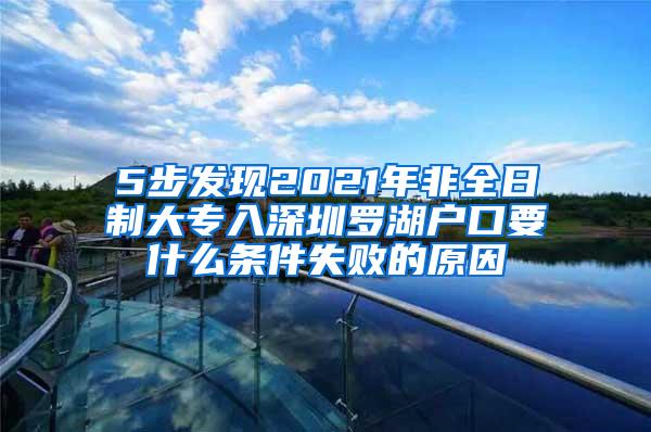 5步发现2021年非全日制大专入深圳罗湖户口要什么条件失败的原因