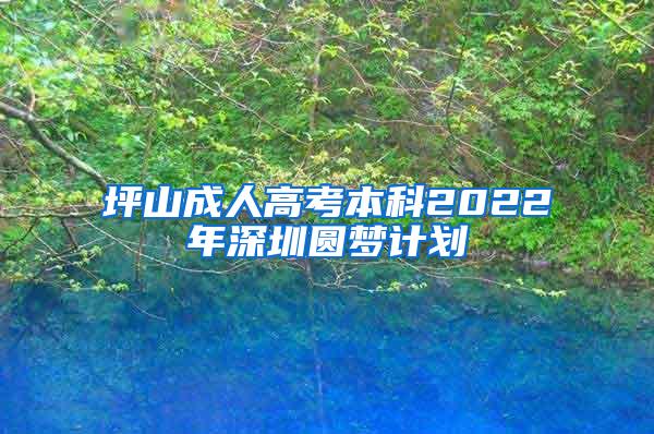 坪山成人高考本科2022年深圳圆梦计划