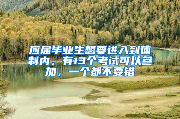 应届毕业生想要进入到体制内，有13个考试可以参加，一个都不要错