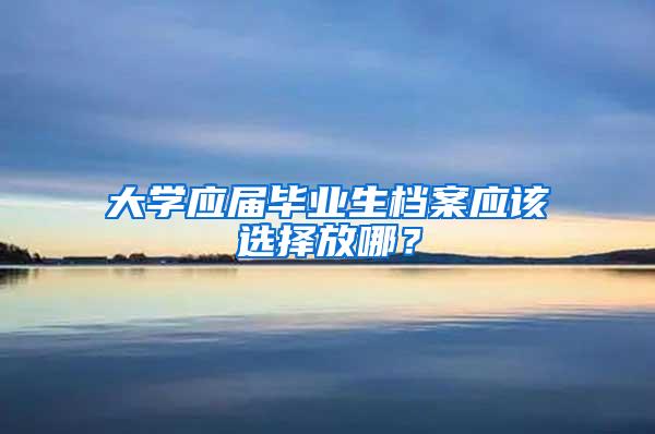 大学应届毕业生档案应该选择放哪？
