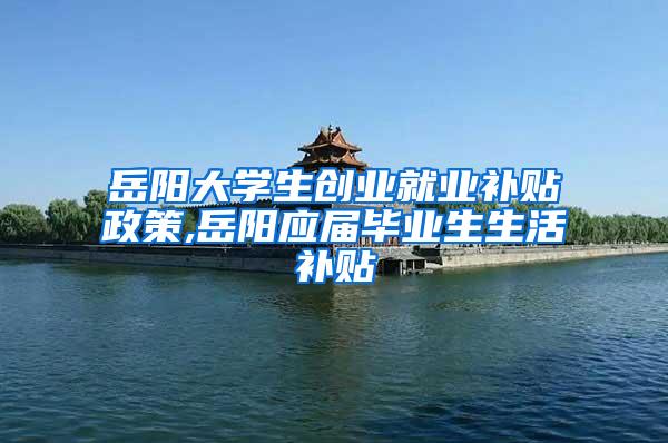 岳阳大学生创业就业补贴政策,岳阳应届毕业生生活补贴