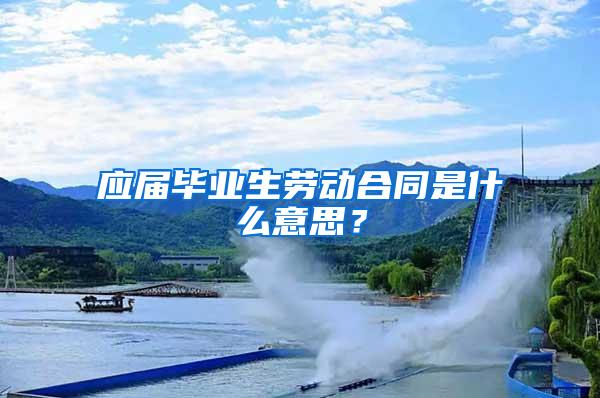 应届毕业生劳动合同是什么意思？