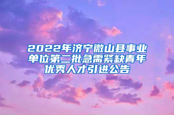 2022年济宁微山县事业单位第二批急需紧缺青年优秀人才引进公告