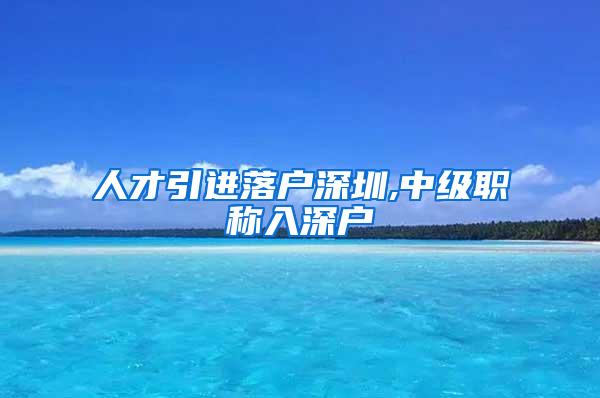 人才引进落户深圳,中级职称入深户