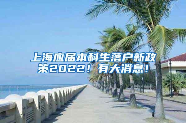 上海应届本科生落户新政策2022！有大消息！