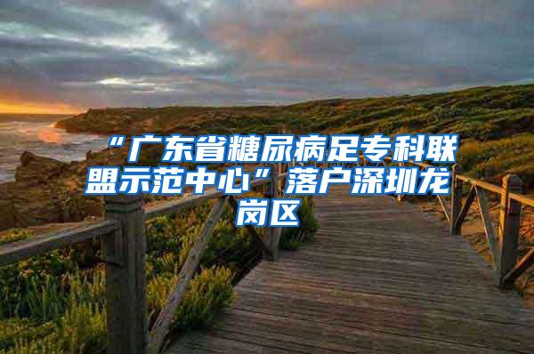 “广东省糖尿病足专科联盟示范中心”落户深圳龙岗区
