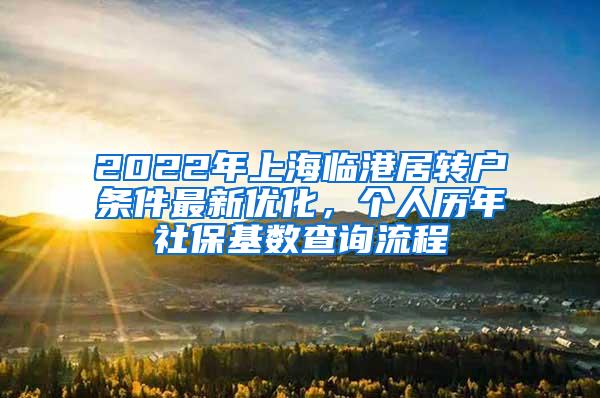 2022年上海临港居转户条件最新优化，个人历年社保基数查询流程