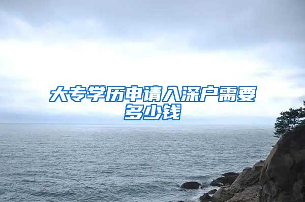 大专学历申请入深户需要多少钱