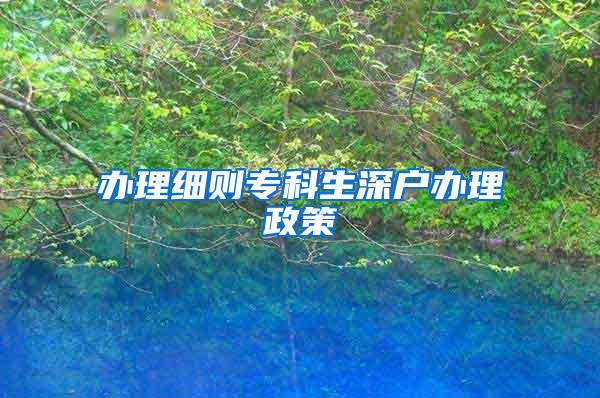办理细则专科生深户办理政策