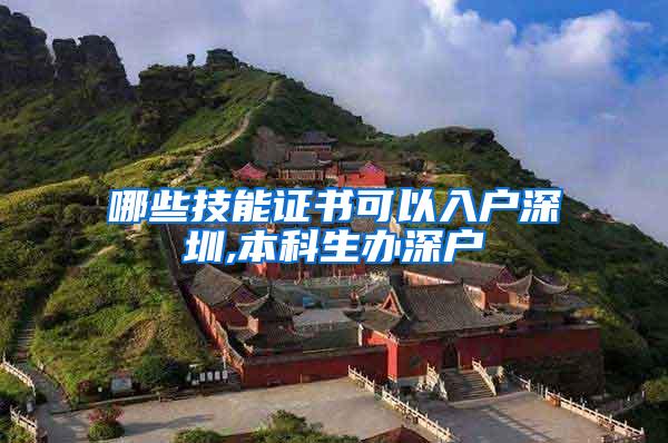 哪些技能证书可以入户深圳,本科生办深户