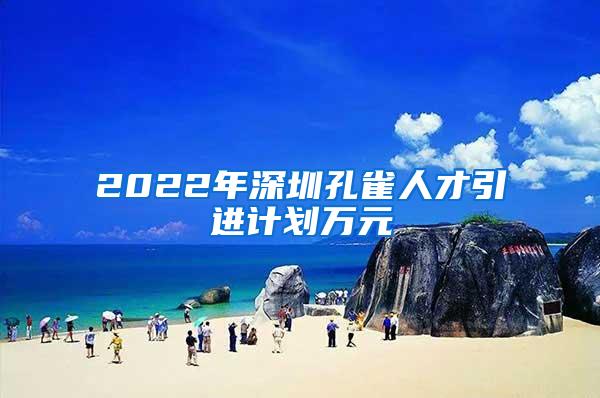 2022年深圳孔雀人才引进计划万元