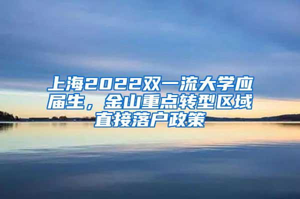 上海2022双一流大学应届生，金山重点转型区域直接落户政策