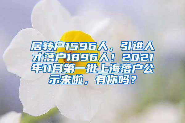 居转户1596人，引进人才落户1896人！2021年11月第一批上海落户公示来啦，有你吗？
