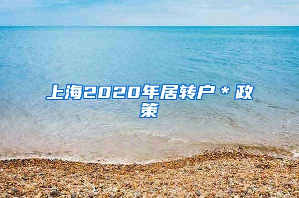 上海2020年居转户＊政策