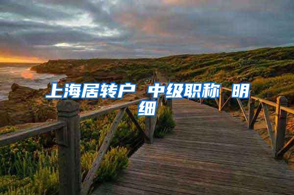 上海居转户 中级职称 明细