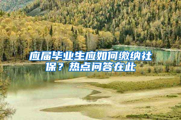 应届毕业生应如何缴纳社保？热点问答在此→