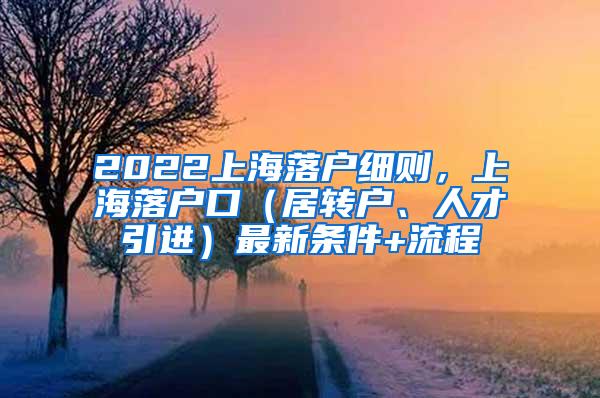 2022上海落户细则，上海落户口（居转户、人才引进）最新条件+流程