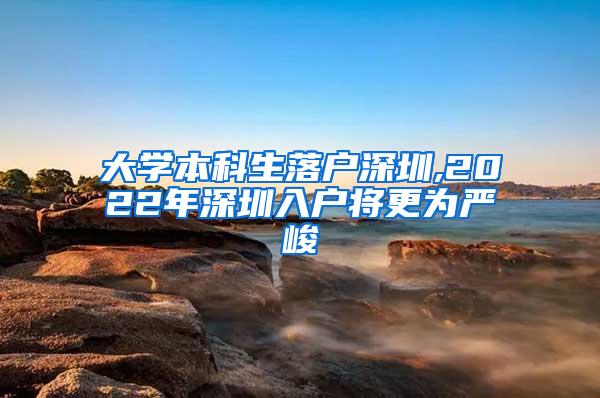 大学本科生落户深圳,2022年深圳入户将更为严峻