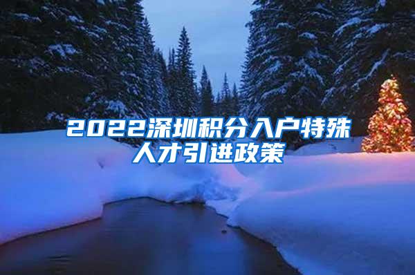 2022深圳积分入户特殊人才引进政策