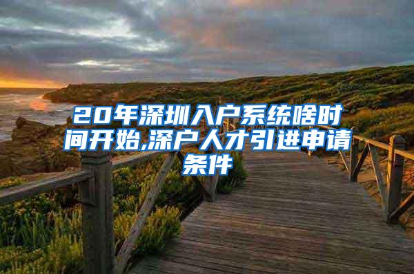 20年深圳入户系统啥时间开始,深户人才引进申请条件