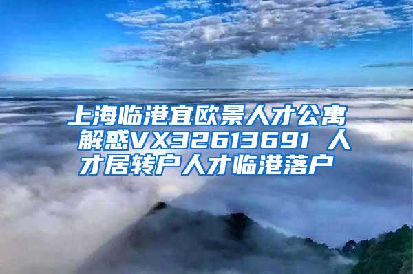 上海临港宜欧景人才公寓 解惑VX32613691 人才居转户人才临港落户