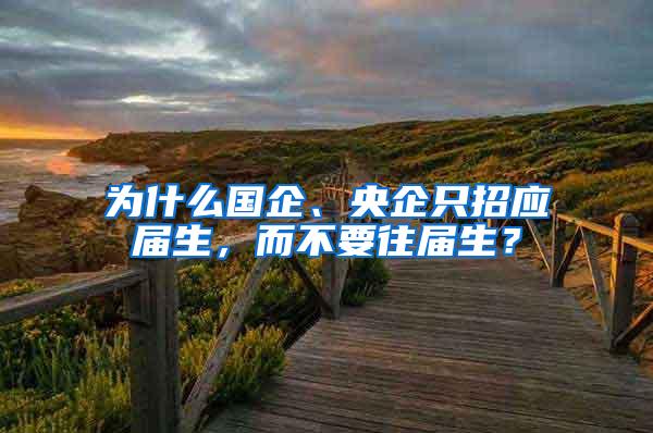 为什么国企、央企只招应届生，而不要往届生？