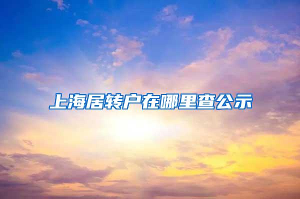 上海居转户在哪里查公示